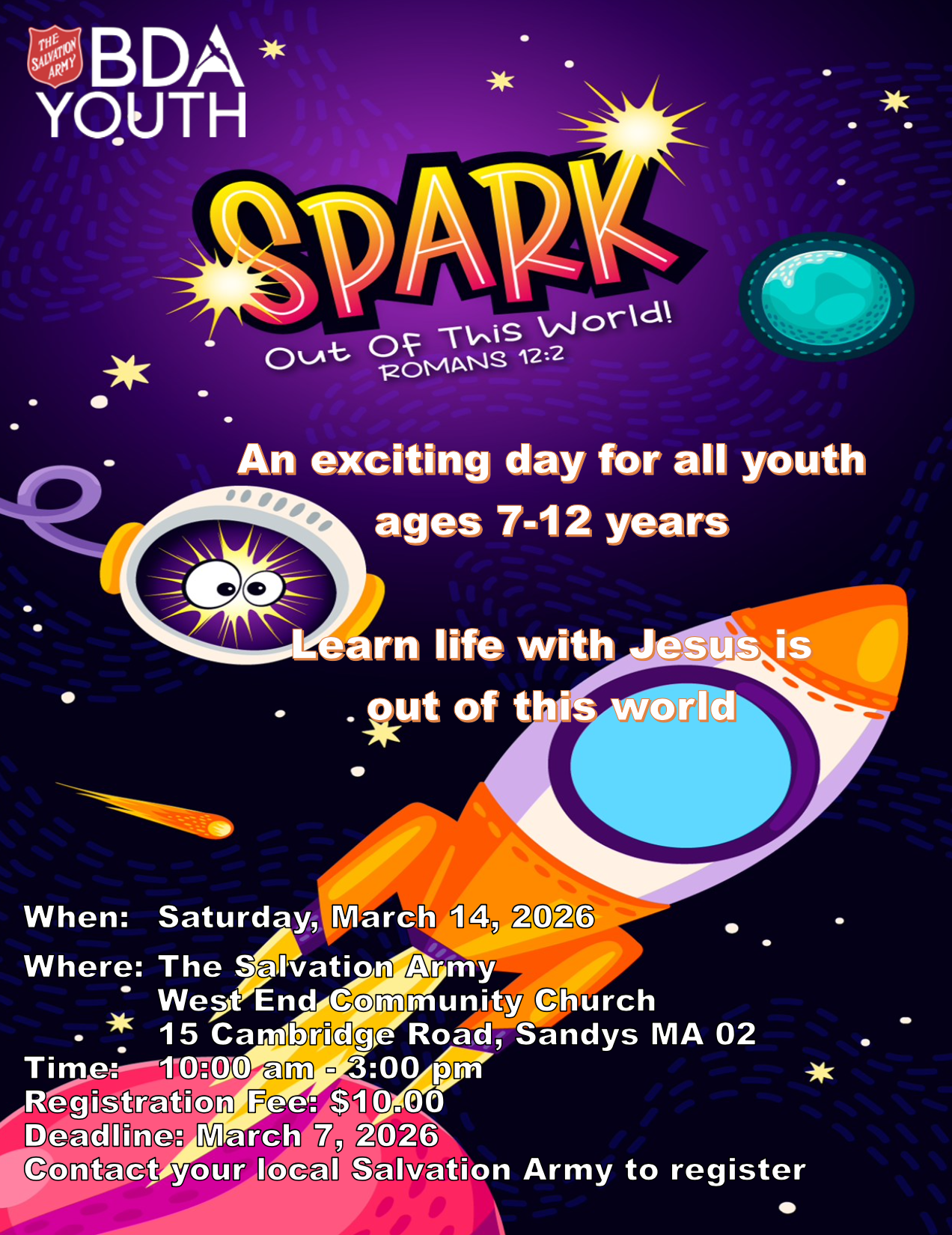 BDA Youth – Spark; Saturday, March 14, 2026