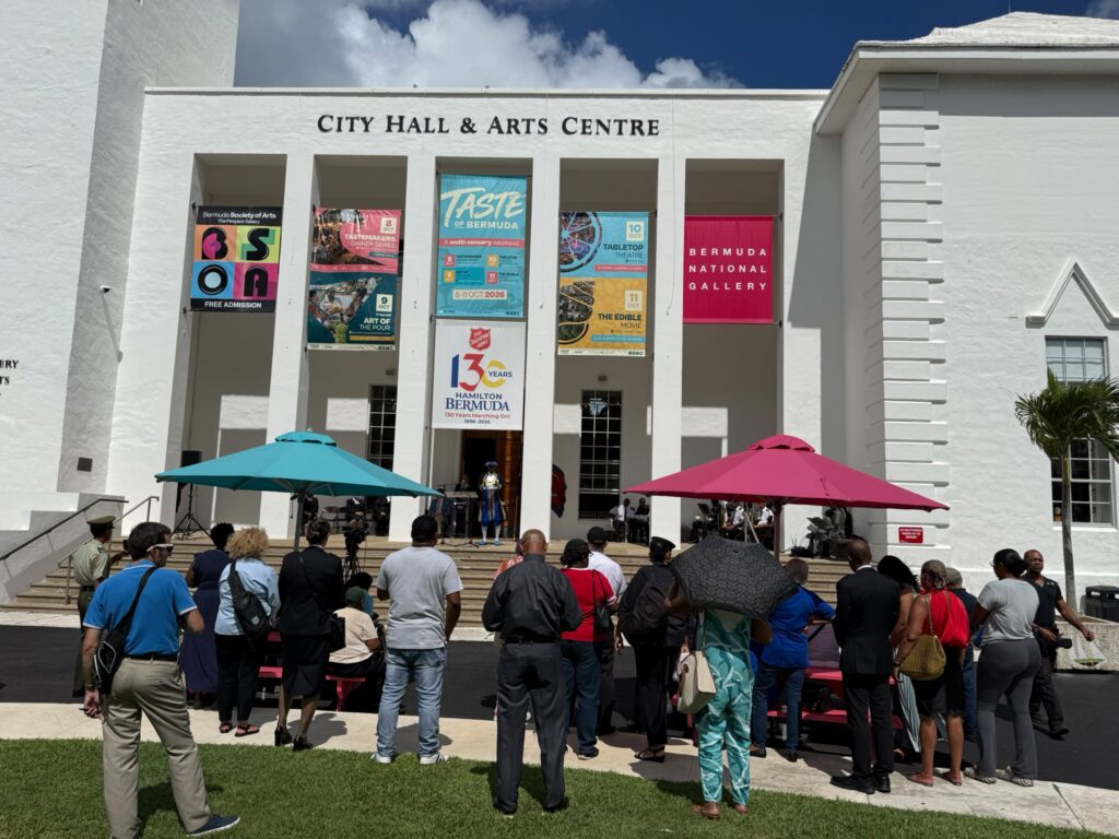 crowd gathered for ceremony